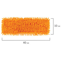 Насадка МОП плоская для швабры/<wbr/>держателя 40 см, карманы (ТИП К), микрофибра букли/<wbr/>синель, ворс 2 см, LAIMA, 605032