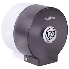Диспенсер для бытовой туалетной бумаги LAIMA, КРУГЛЫЙ, тонированный серый, 605046