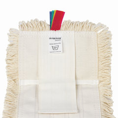 Насадка МОП плоская для швабры/<wbr/>держателя 40 см, уши/<wbr/>карманы (ТИП У/<wbr/>К), нашивной хлопок, LAIMA EXPERT, 605303