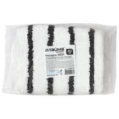 Насадка МОП плоская для швабры/<wbr/>держателя 40 см, уши/<wbr/>карманы (ТИП У/<wbr/>К), микрофибра/<wbr/>скраб, LAIMA EXPERT, 605313