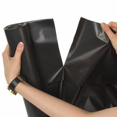 Мешки для мусора 240 л, черные, в рулоне 5 шт., ПВД 30 мкм, 90&times;130 см, ЛЮБАША эконом, 605338