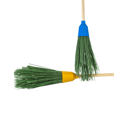 Метла синтетическая круглая "ПРИМА" ширина 15 см, высота 40 см, 4 кольца, с черенком, 120 см, LAIMA EXPERT, 605369 - фото 3