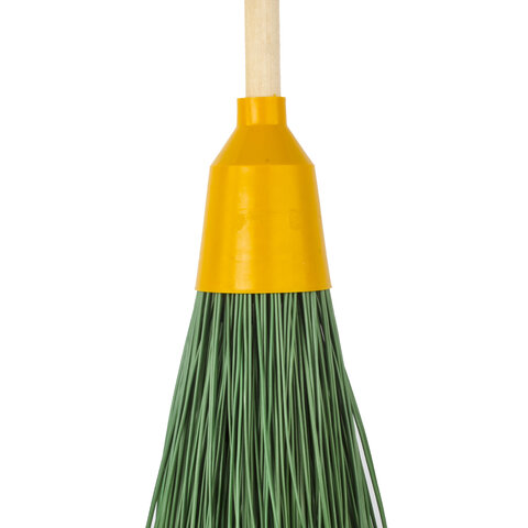 Метла синтетическая круглая "ПРИМА" ширина 15 см, высота 40 см, 4 кольца, с черенком, 120 см, LAIMA EXPERT, 605369 - фото 4