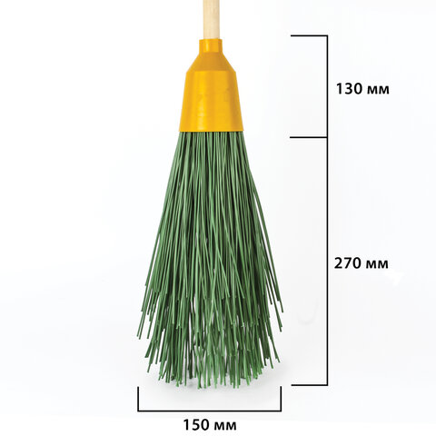 Метла синтетическая круглая "ПРИМА" ширина 15 см, высота 40 см, 4 кольца, с черенком, 120 см, LAIMA EXPERT, 605369 - фото 7