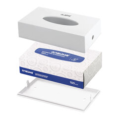 Диспенсер для косметических салфеток LAIMA CLASSIC, настольный/<wbr/>настенный, пластиковый, белый, 605392