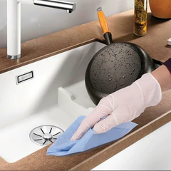 Салфетки ВИСКОЗНЫЕ универсальные MEDIUM, 25&times;25 см, КОМПЛЕКТ 5 шт., 80 г/<wbr/>м<sup>2</sup>, ЛЮБАША, К4122, 605501