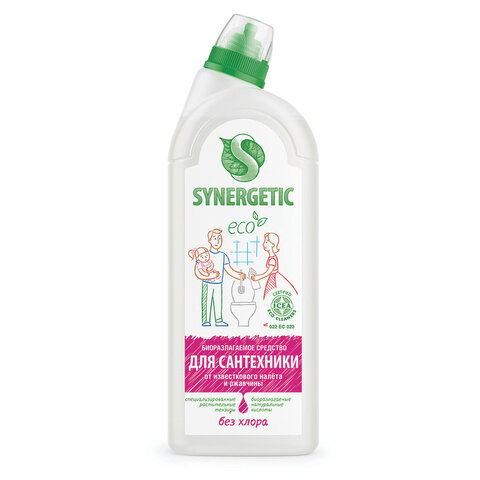 Средство для удаления ржавчины и известкового налета 1 л SYNERGETIC, биоразлагаемое, гель, 104100