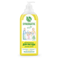 Гель для мытья посуды антибактериальный 1 л, SYNERGETIC &laquo;Лимон&raquo;, флип-топ