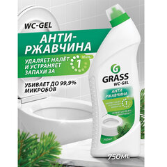 Средство для уборки санитарных помещений 750 мл, GRASS WC-GEL АНТИРЖАВЧИНА, кислотное, гель