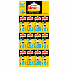 Клей-гель моментальный Супер МОМЕНТ, 3 г, отрывная мультикарта