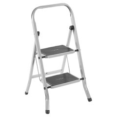 Стремянка стальная КЛАСС ПЛЮС, 2 ШИРОКИЕ СТУПЕНИ 20&times;30 см, верхняя площадка 45 см, до 120 кг, 123302