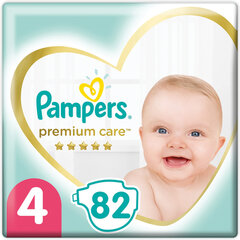 Подгузники 82 шт. PAMPERS (Памперс) Premium Care, размер 4 (9-14 кг)