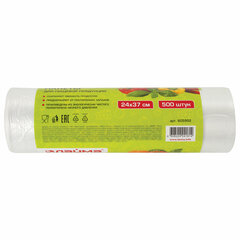 Пакеты фасовочные 24&times;37 см КОМПЛЕКТ 500 шт., ПНД, 8 мкм, рулон на втулке, LAIMA, 605952