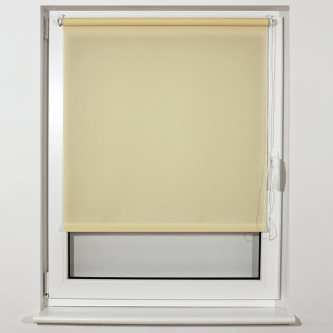 Штора рулонная BRABIX 80х175 см, текстура - лён, защита 55-85%, 200 г/м2, кремовый S-21, 605993