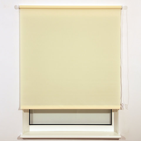 Штора рулонная BRABIX 140х175 см, текстура - лён, защита 55-85%, 200 г/м2, кремовый S-21, 606002