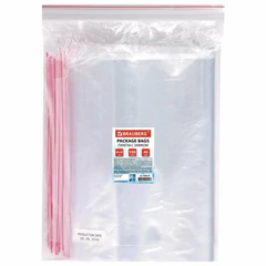 Пакеты с замком ZIP LOCK &laquo;зиплок&raquo;, комплект 100 шт., 400&times;500 мм, ПВД, толщина 40 микрон, BRAUBERG, 606219