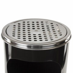 Урна с пепельницей 18 литров, 580&times;210 мм, нержавеющая сталь, черная, LAIMA PROFESSIONAL, 606298