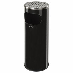 Урна с пепельницей 18 литров, 580&times;210 мм, нержавеющая сталь, черная, LAIMA PROFESSIONAL, 606298