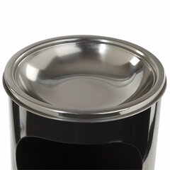 Урна с пепельницей 18 литров, 580&times;210 мм, нержавеющая сталь, черная, LAIMA PROFESSIONAL, 606298