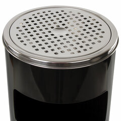 Урна с пепельницей 27 литров, 600&times;250 мм, нержавеющая сталь, черная, LAIMA PROFESSIONAL, 606300