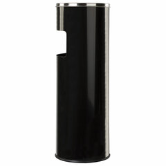 Урна с пепельницей 27 литров, 600&times;250 мм, нержавеющая сталь, черная, LAIMA PROFESSIONAL, 606300