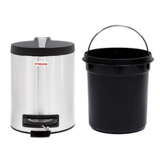 Ведро мусорное с педалью 5 литров &laquo;Modern&raquo;, МАТОВОЕ, нержавеющая сталь, со съемным внутренним ведром, LAIMA, 606301