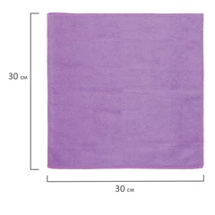 Салфетка из МИКРОФИБРЫ универсальная 30&times;30 см, фиолетовая, 220 г/<wbr/>м<sup>2</sup>, ЛЮБАША ПЛЮС, 606305