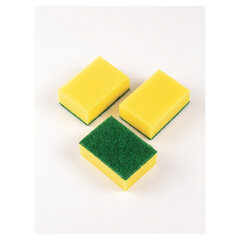 Губки бытовые для мытья посуды, КОМПЛЕКТ 3 шт., чистящий слой (абразив), PACLAN &laquo;Practi Maxi&raquo;