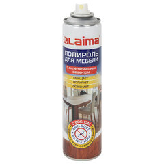 Полироль для мебели LAIMA &laquo;Антипыль&raquo; с воском и антистатиком, 300 мл, аэрозоль, 606511