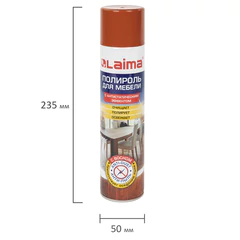 Полироль для мебели LAIMA &laquo;Антипыль&raquo; с воском и антистатиком, 300 мл, аэрозоль, 606511