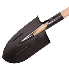 Лопата штыковая из рельсовой стали ГРАНДМАСТЕР, 21&times;36 см, высота 130 см, деревянный черенок, 606553