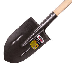 Лопата штыковая из рельсовой стали ГРАНДМАСТЕР, 21&times;36 см, высота 130 см, деревянный черенок, 606553