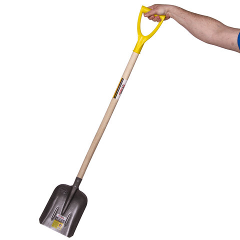 Лопата совковая из рельсовой стали ГРАНДМАСТЕР, 23х28 см, высота 130 см, деревянный черенок, 606554