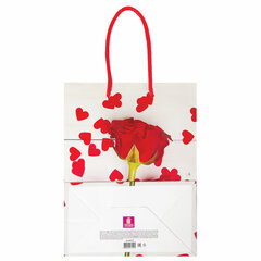 Пакет подарочный (1 штука) 18&times;10&times;23 см, ЗОЛОТАЯ СКАЗКА &laquo;Роза с лентой&raquo;, ламинированный, 606574