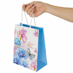 Пакет подарочный (1 штука) 18&times;10&times;23 см, ЗОЛОТАЯ СКАЗКА &laquo;Бабочка на цветке&raquo;, ламинированный, 606578