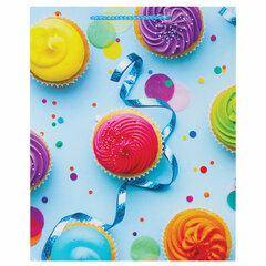 Пакет подарочный (1 штука) 26&times;13&times;32 см, ЗОЛОТАЯ СКАЗКА &laquo;Кексики&raquo;, ламинированный, 606593