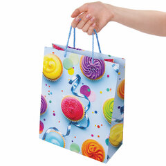 Пакет подарочный (1 штука) 26&times;13&times;32 см, ЗОЛОТАЯ СКАЗКА &laquo;Кексики&raquo;, ламинированный, 606593