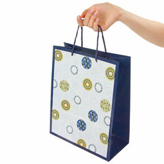 Пакет подарочный (1 штука) 26&times;13&times;32 см, ЗОЛОТАЯ СКАЗКА &laquo;Кольца и круги&raquo;, ламинированный, 606602