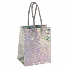 Пакет подарочный (1 штука) 11&times;6&times;15 см, ЗОЛОТАЯ СКАЗКА голография, ассорти 4 цвета, 606605