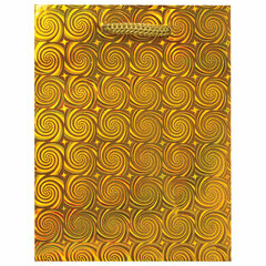 Пакет подарочный (1 штука) 11&times;6&times;15 см, ЗОЛОТАЯ СКАЗКА голография, ассорти 4 цвета, 606605