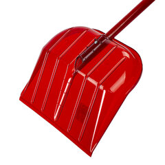 Лопата снеговая 44&times;38 см &laquo;ПОЛИКАРБОНАТ&raquo; ГРАНДМАСТЕР, ПРОЧНАЯ, алюминиевый черенок с V-ручкой 130 см, цвет красный, 606625