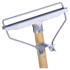 Швабра для пола с металлическим зажимом, деревянный черенок 120 см, рабочая часть 20 см