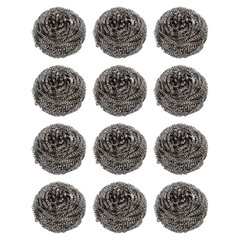 Губки (мочалки) металлические, спиральные, 12&times;15 г, КОМПЛЕКТ 12 шт., для посуды, гриля, плиты, LAIMA, 606658