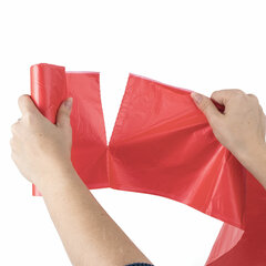 Мешки для раздельного сбора мусора 60 л красные, в рулоне 20 шт., ПНД 10 мкм, 58&times;68 см, LAIMA, 606702