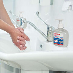 Мыло-крем жидкое 300 г ОФИСМАГ, &laquo;Премиум жемчужное&raquo;, с антибактериальным эффектом, дозатор, 606782