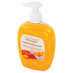 Мыло-крем жидкое 500 г ЗОЛОТОЙ ИДЕАЛ &laquo;Мед и молоко&raquo;, дозатор, 606787