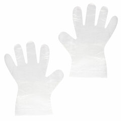 Перчатки полиэтиленовые одноразовые, КОМПЛЕКТ 50 пар (100 штук), 6 микрон, размер L (большой), LAIMA, 606880