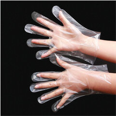 Перчатки полиэтиленовые одноразовые, КОМПЛЕКТ 50 пар (100 штук), 6 микрон, размер L (большой), LAIMA, 606880