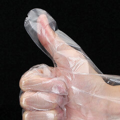 Перчатки полиэтиленовые одноразовые, КОМПЛЕКТ 50 пар (100 штук), 6 микрон, размер L (большой), LAIMA, 606880