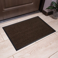 Коврик входной ИЗНОСОСТОЙКИЙ влаговпитывающий 60&times;90 см, толщина 8 мм, ТАФТИНГ, коричневый, LAIMA EXPERT, 606884